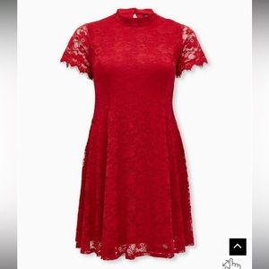 Torrid Mini Lace High Neck Skater Dress
